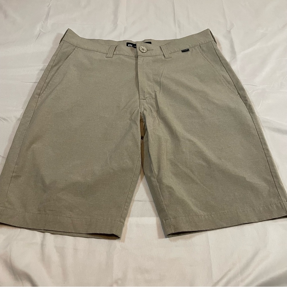 Travis Mathew Men's Flat Front Shorts in Khaki